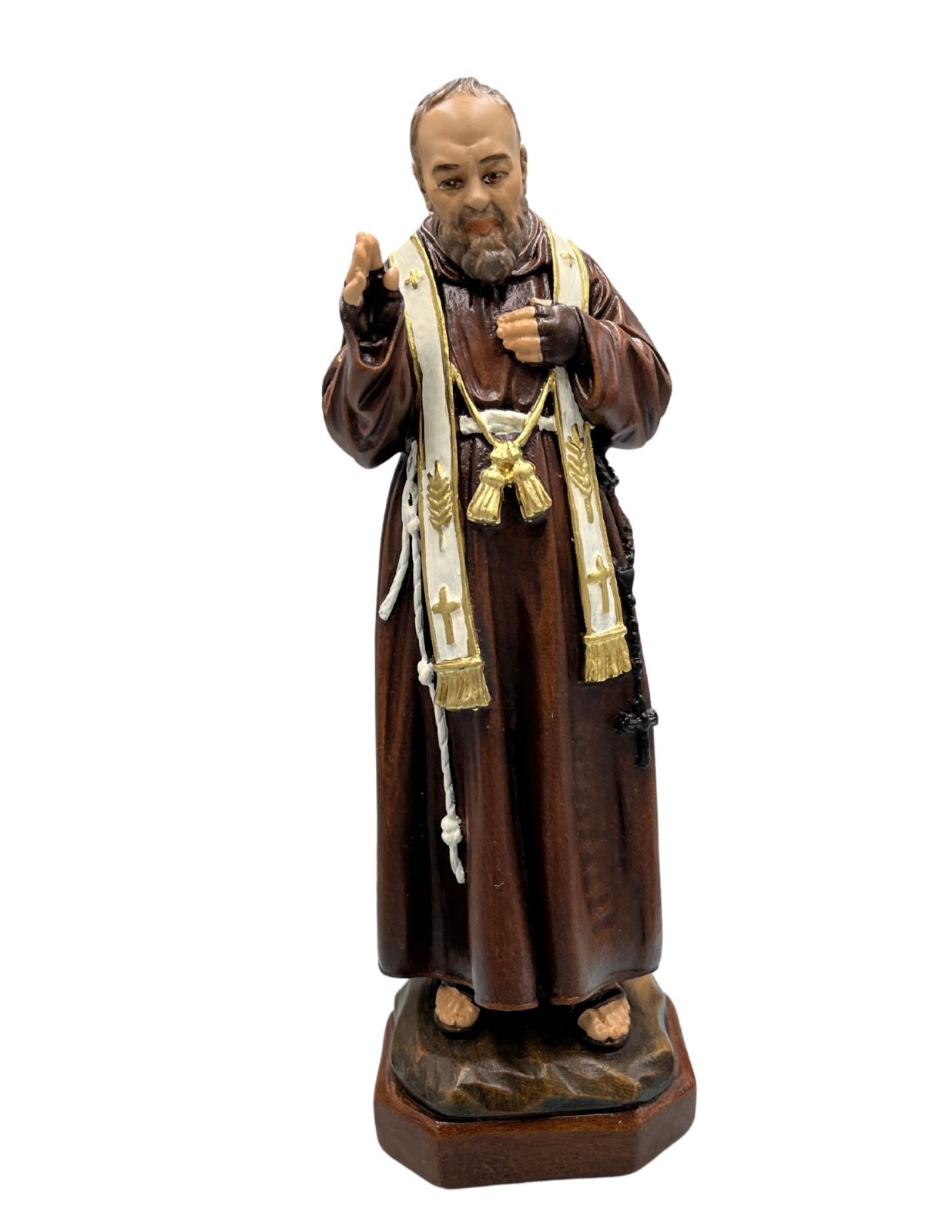 8 inch Saint Padre Pio Statue hand made in Colombia #F006