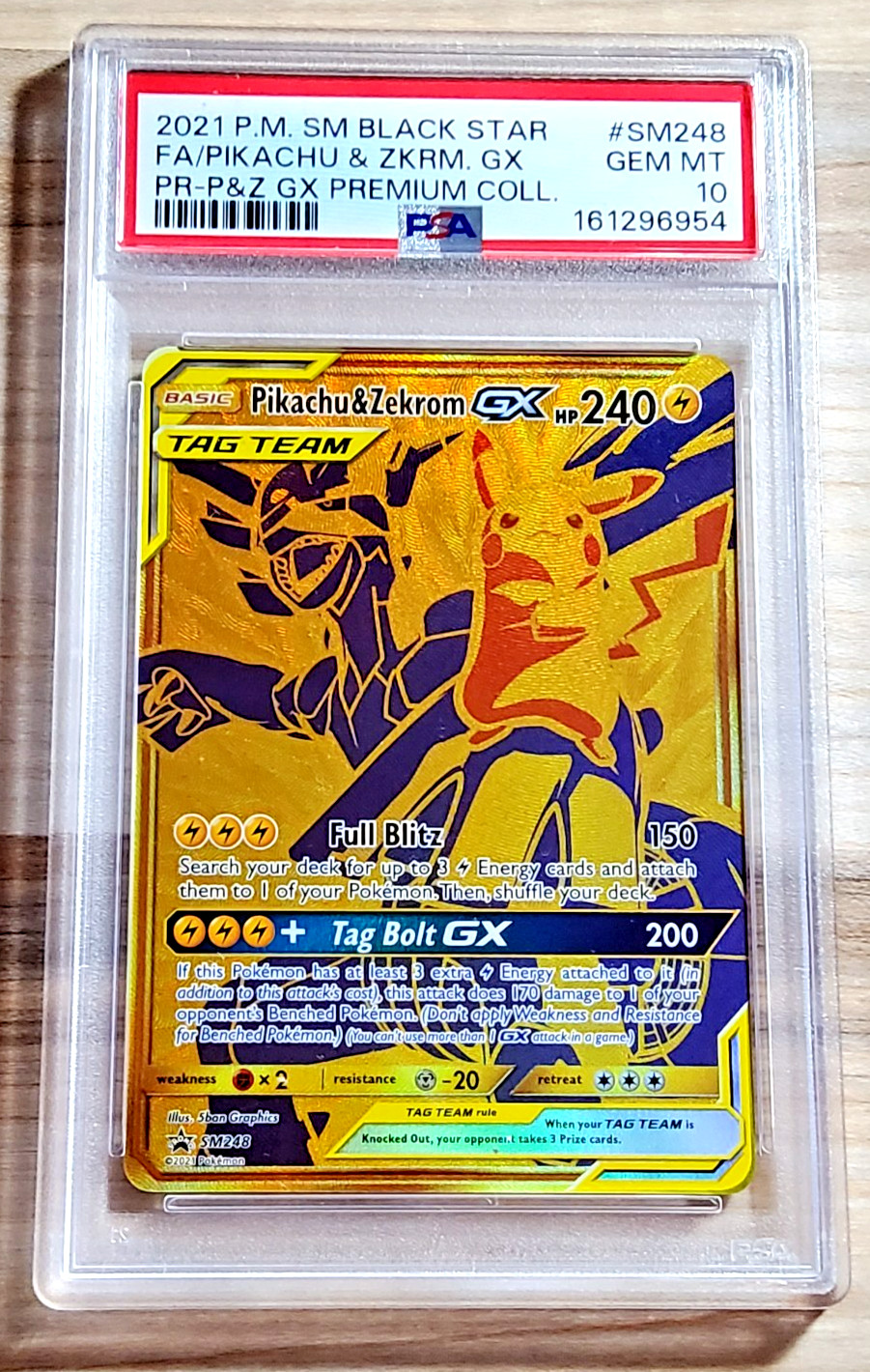 2021 Pokemon Tag Team PIKACHU & ZEKROM GX #SM248 Black Star Promo PSA 10 Gem