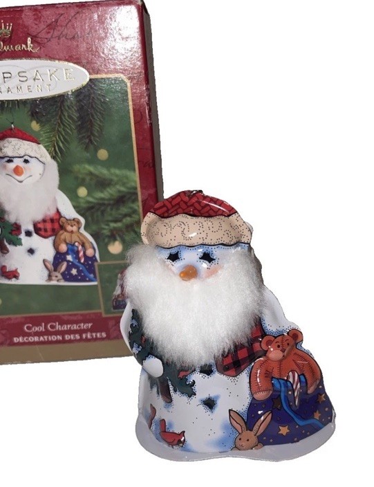 Hallmark fun Keepsake Christmas Ornament Cool Character Pressed Tin 2000