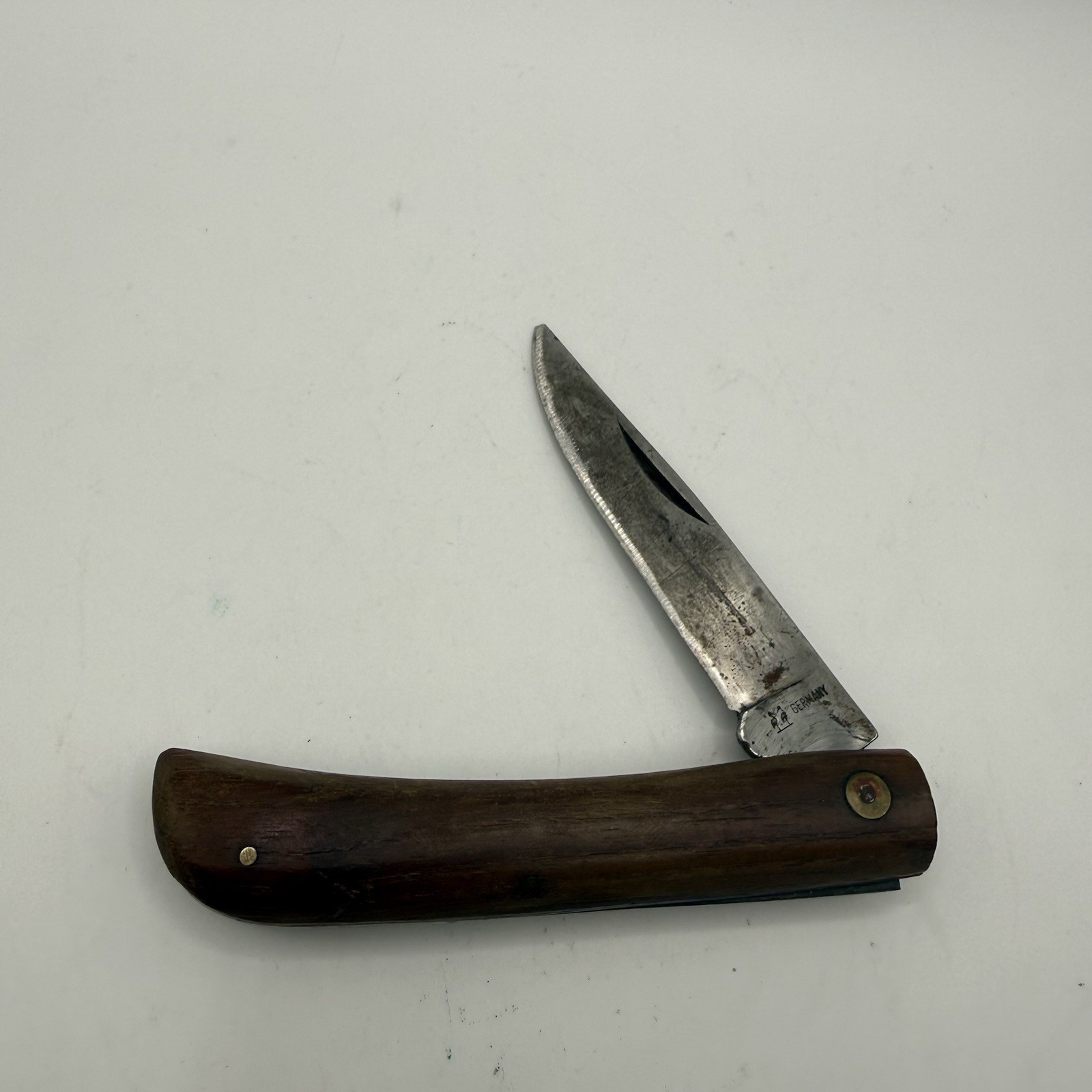 Vintage Robert Klaas Kissing Crane Germany Wood Handle Folding Pocket Knife