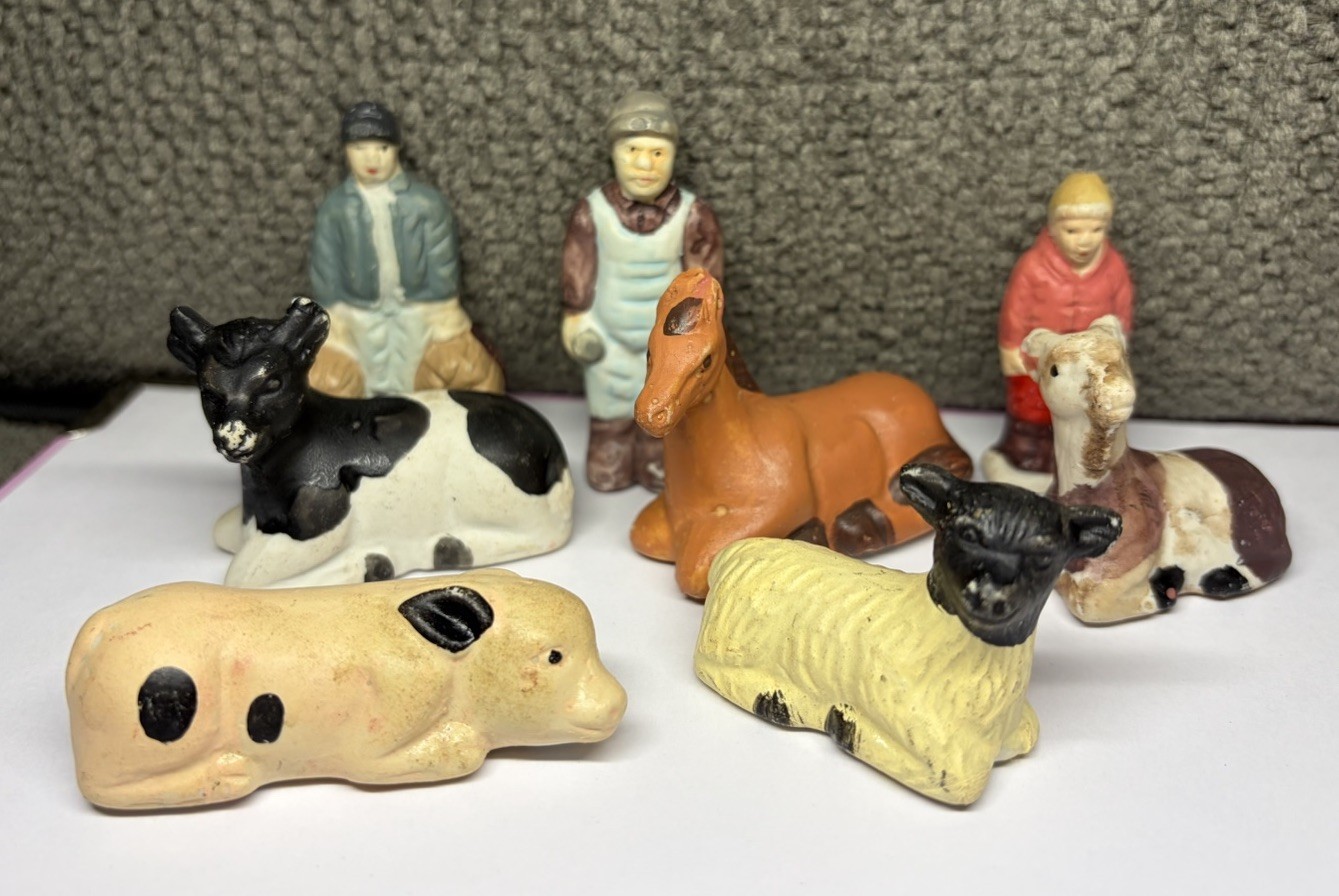 Vintage Ceramic Farm Animal & Villager Figurine bundle