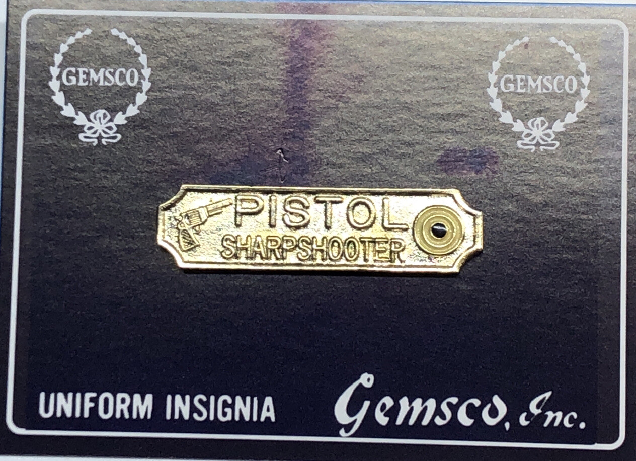 PISTOL Sharpshooter Qualification AWARD PIN Bar Gold NYPD Police Sheriff Gemsco PISTOL Sharpshooter Qualification AWARD PIN Bar Gold NYPD Police Sheriff Gemsco