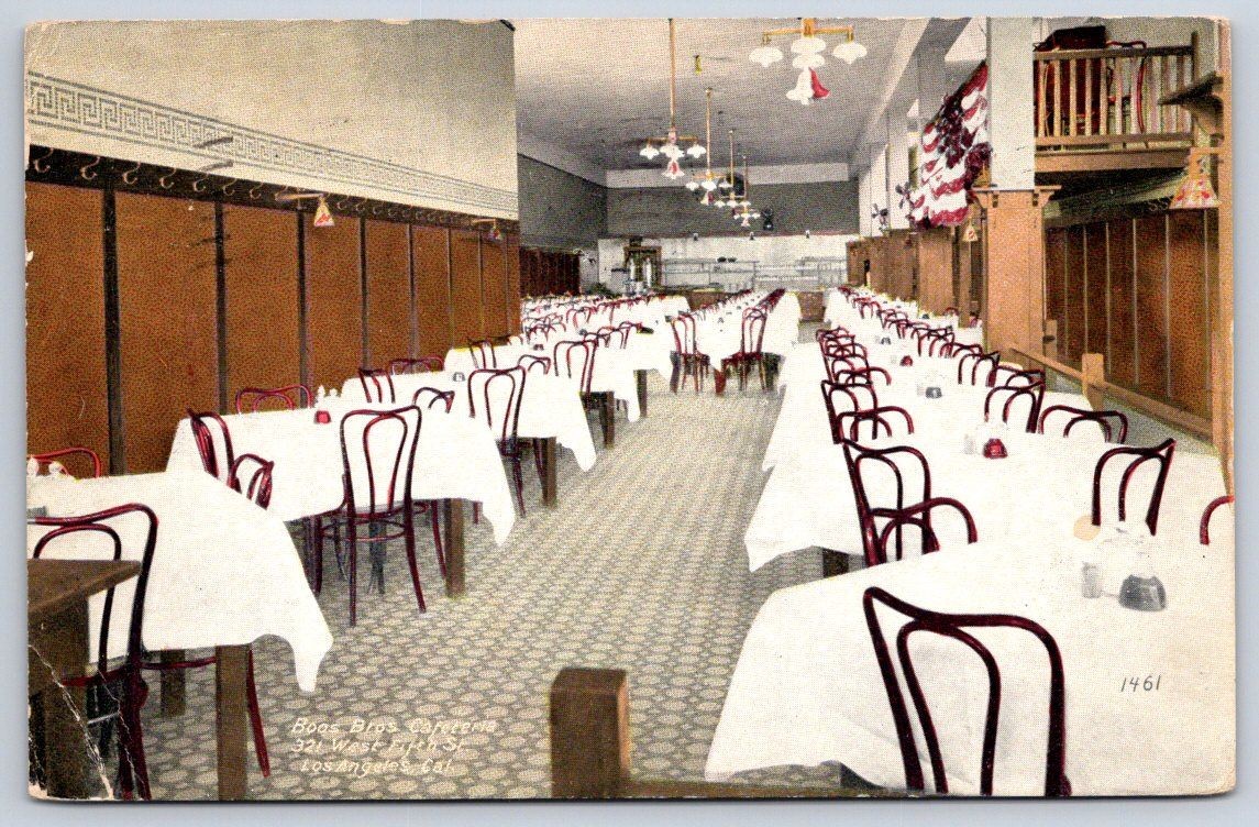 Antique California Postcard LOS ANGELES Boos Bros Cafeteria 1911