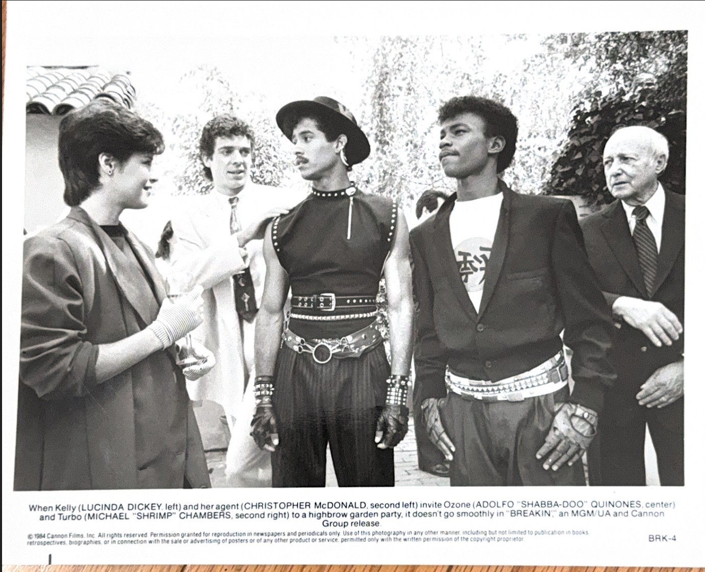 Breakin' 1984 Vintage  Original Studio Press Photo Full Cast Garden Scene BRK-4