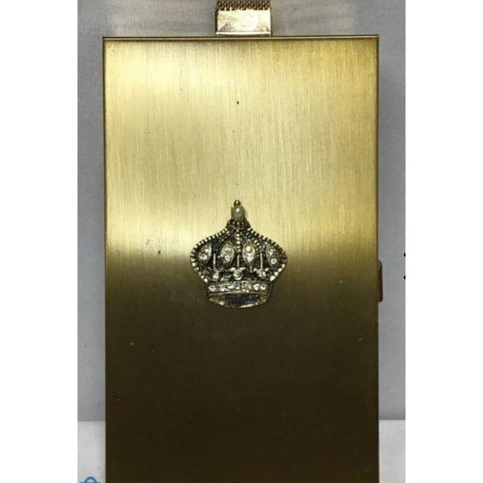 RARE Vintage Brushed Gold Minaudiere Clutch Cosmetic Cigarette Case Combo‎