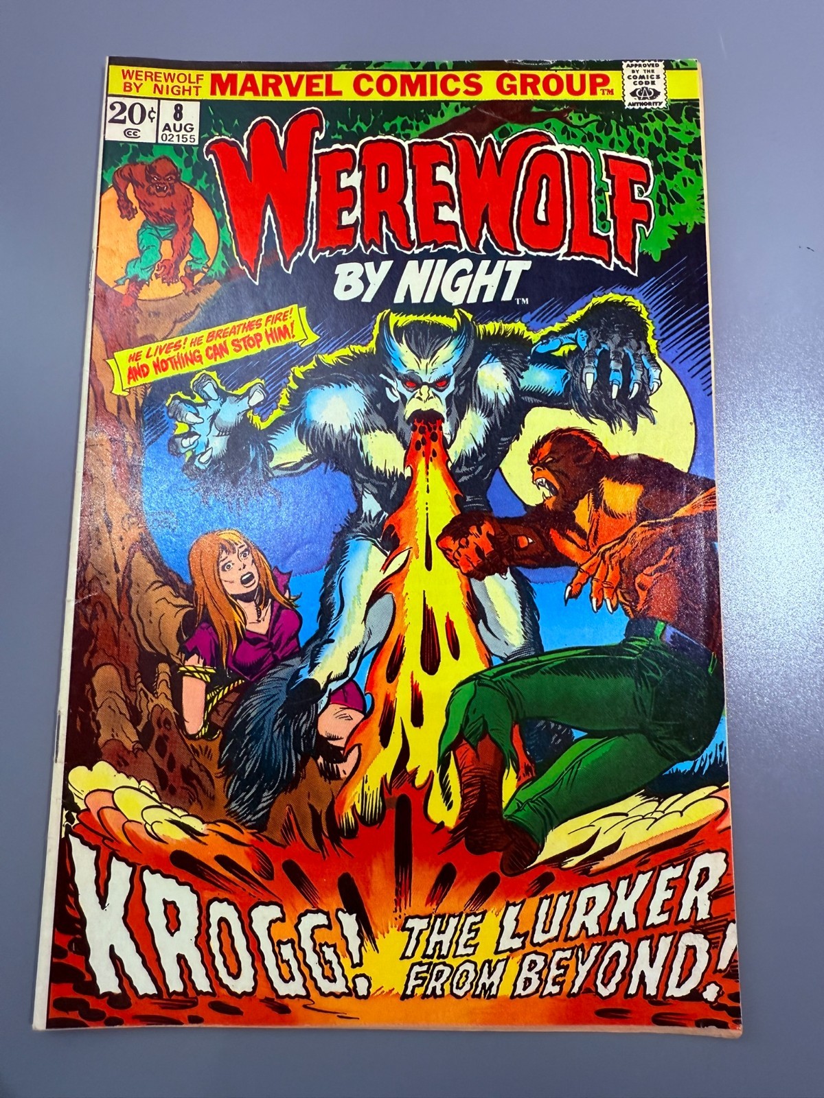 Werewolf By Night #8 HIGH GRADE 1st Appearance Of Krogg 1973 Marvel 1st Print