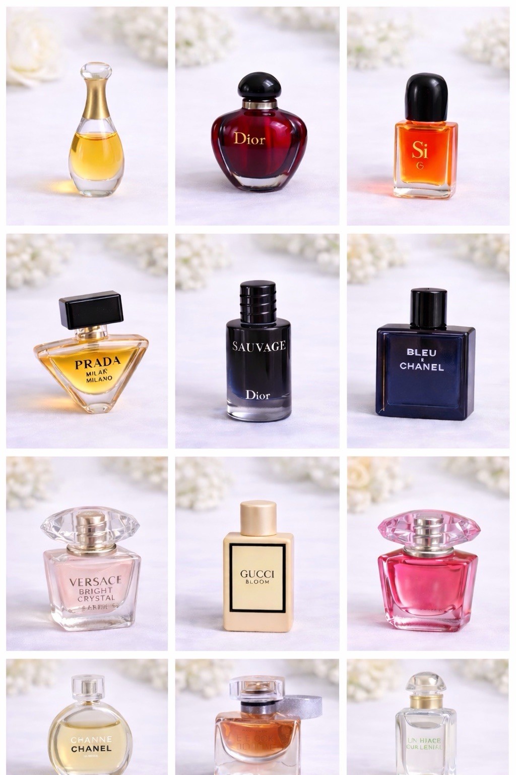 Mini Designer Perfumes Lot 12 pcs Chanel Dior Gucci Versace  Amani Mixed Travel