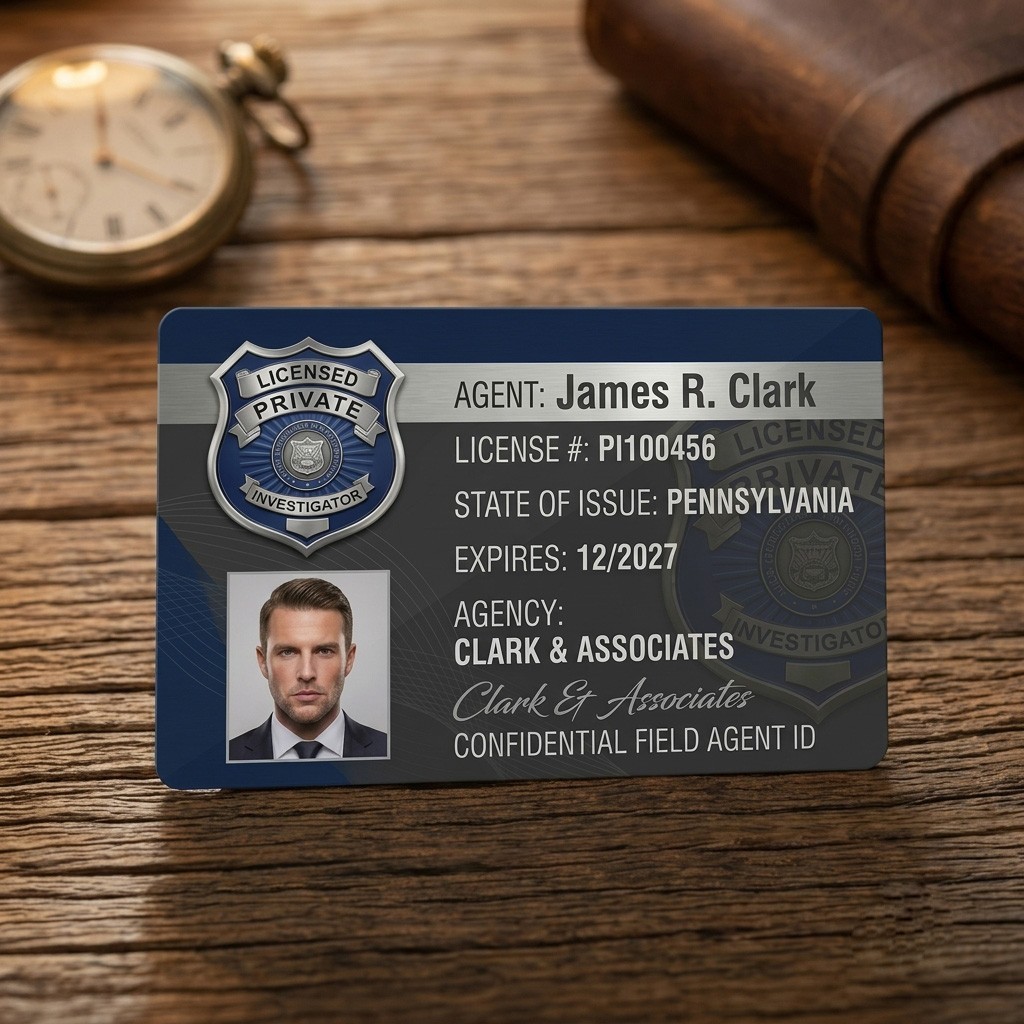 Private Investigator Detective Security Guard ID Card Custom Badge PVC Holograph