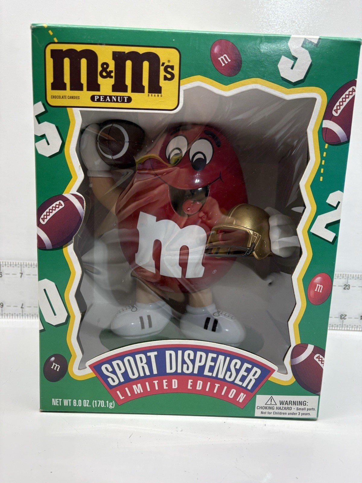NEW Vintage Red M&Ms Football Candy Dispenser Limited Gold Helmet 1995 49ers NFL