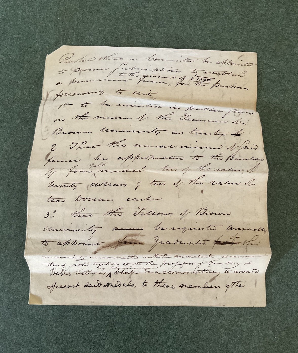 Sept3,1823 Rev D. William Rogers Unanimously Elected Chmn Brown Univ Alumni Fund