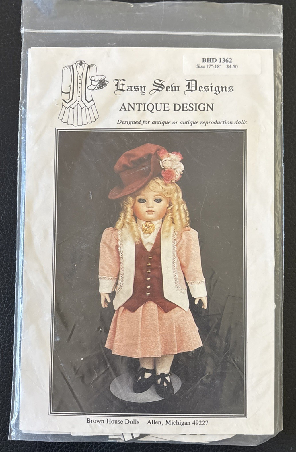 Brown House Dolls Doll Pattern #1362 Antique Design Complete Outfit 17\ Brown House Dolls Doll Pattern #1362 Antique Design Complete Outfit 17\