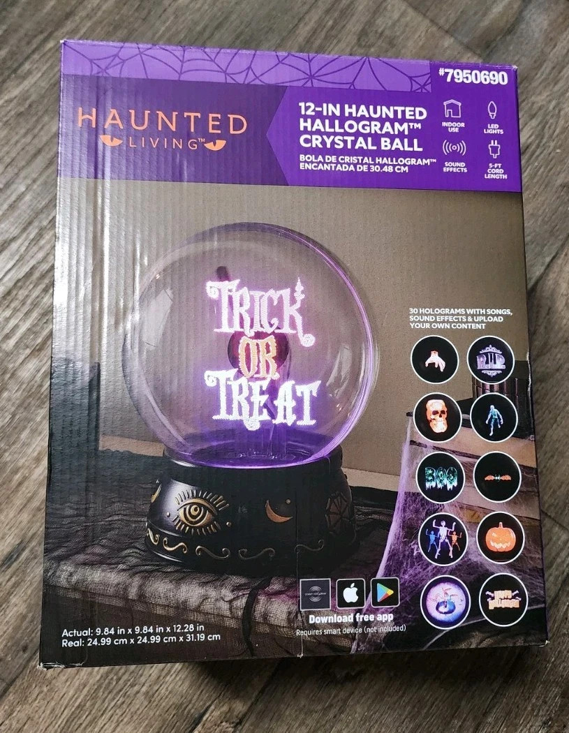 New 12 Inch Haunted Hallogram Crystal Ball Halloween Living Decor 7950690 55761