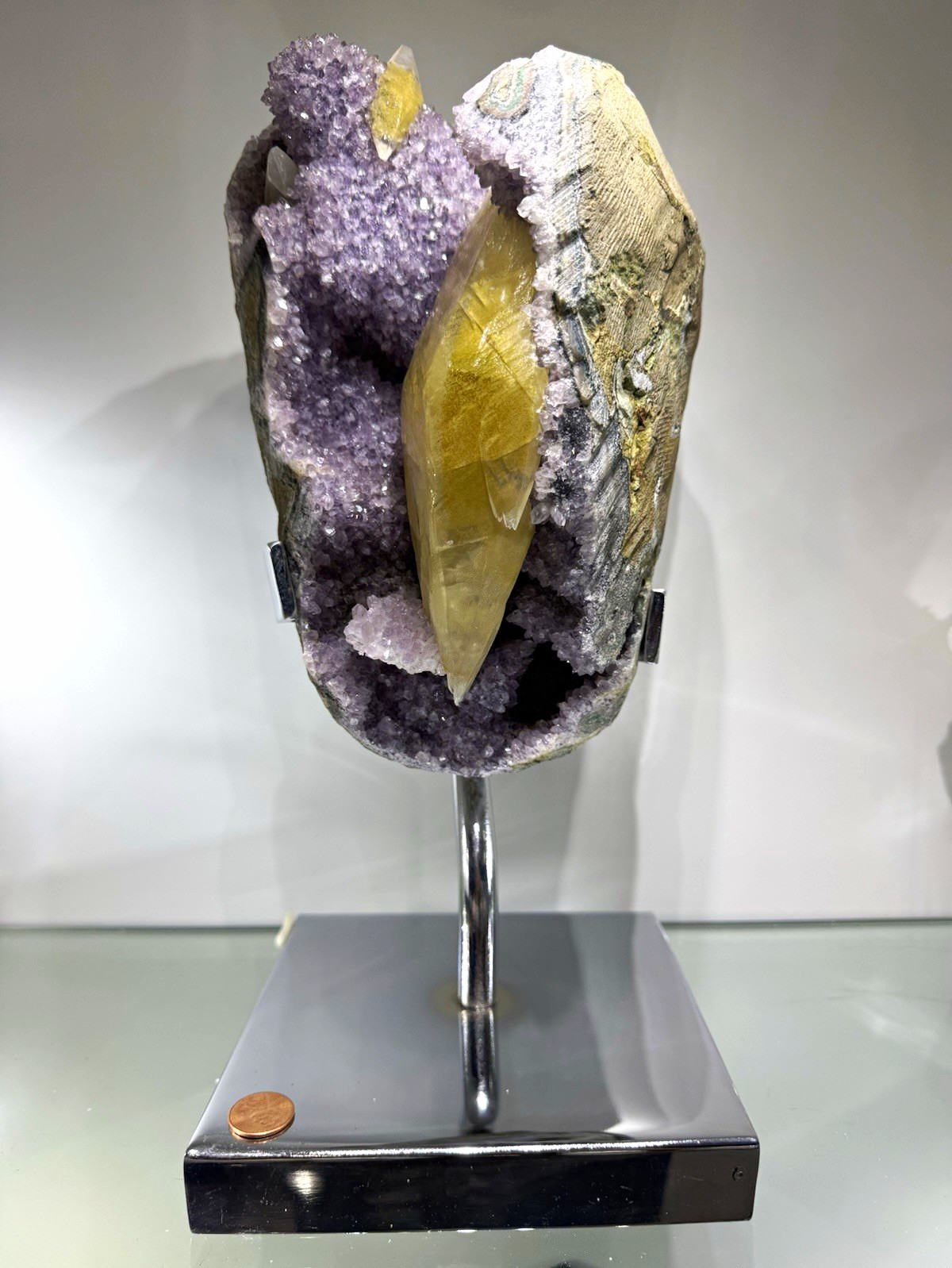 -Rare Uruguayan Amethyst & Calcite — A Natural Sculpture