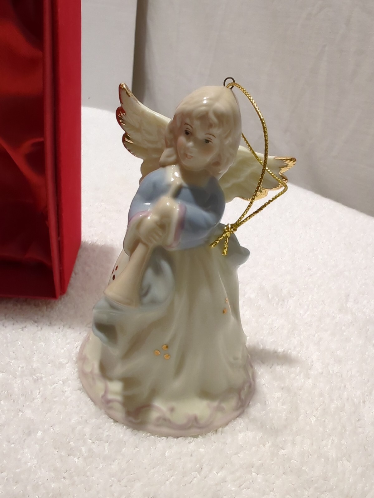 Vintage Formalities by Baum Bros ~ ANGEL BELL ORNAMENT w/Red Velvet Box ~ EUC