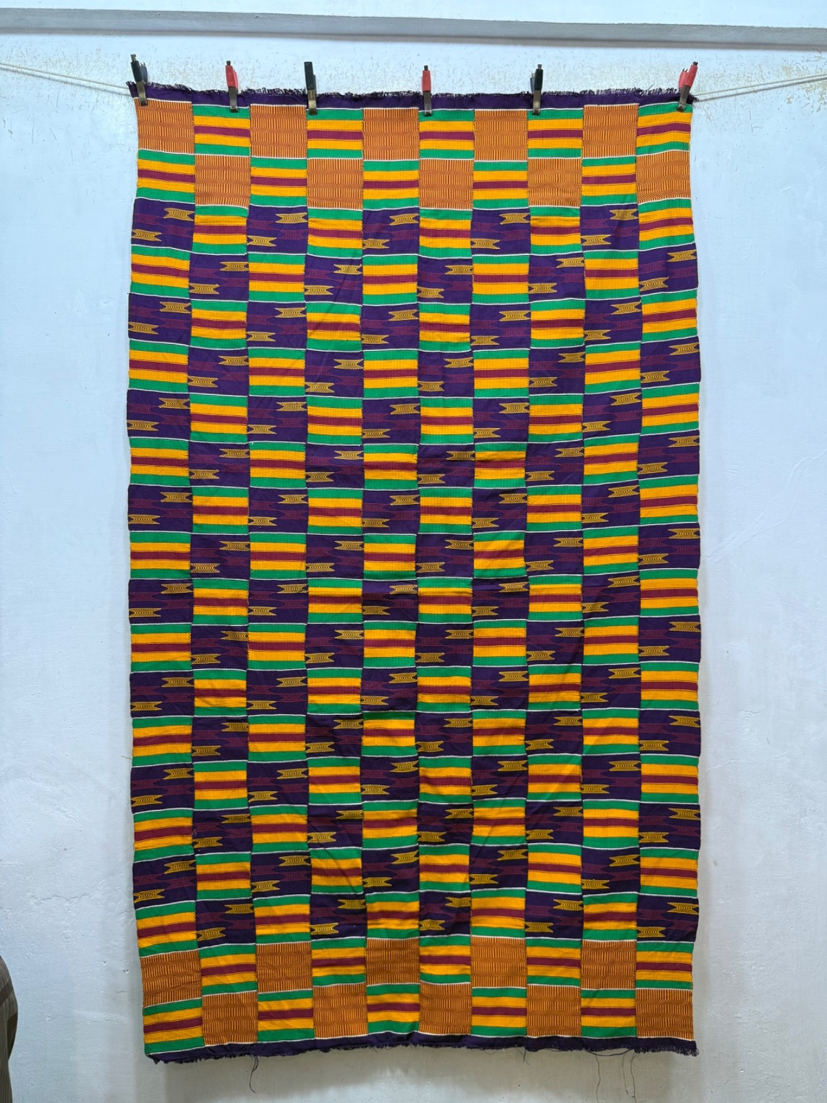 Vintage Gorgeous Hand Woven African Ewe Kente Cloth Textile 175x104 Cm Vintage Gorgeous Hand Woven African Ewe Kente Cloth Textile 175x104 Cm