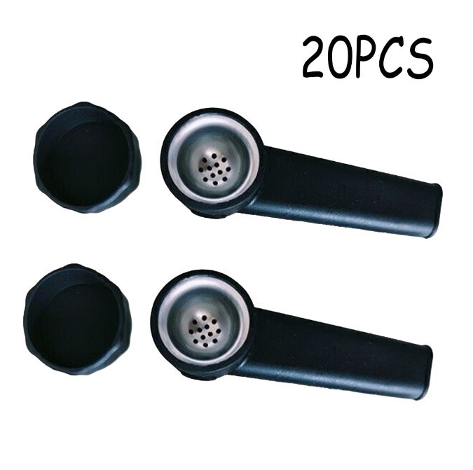 20‑PCS 3.5” Black Hand Held Silicone Pipe Portable Durable with Bowls and Caps