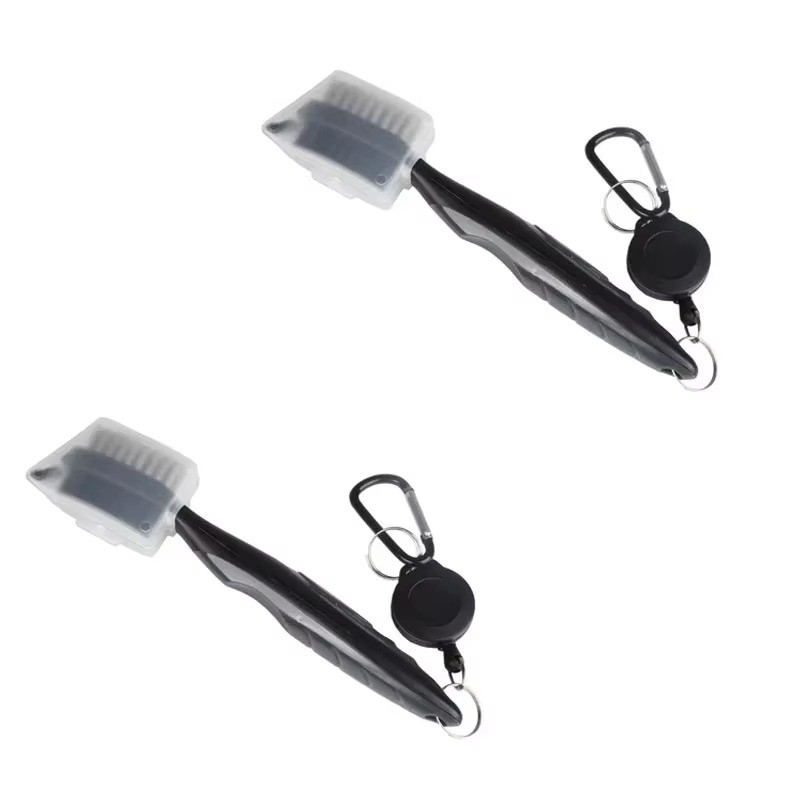 2 Pack Golf Club Groove Brush Cleaner Retractable Nylon Black Grey Same Day 🚛✅