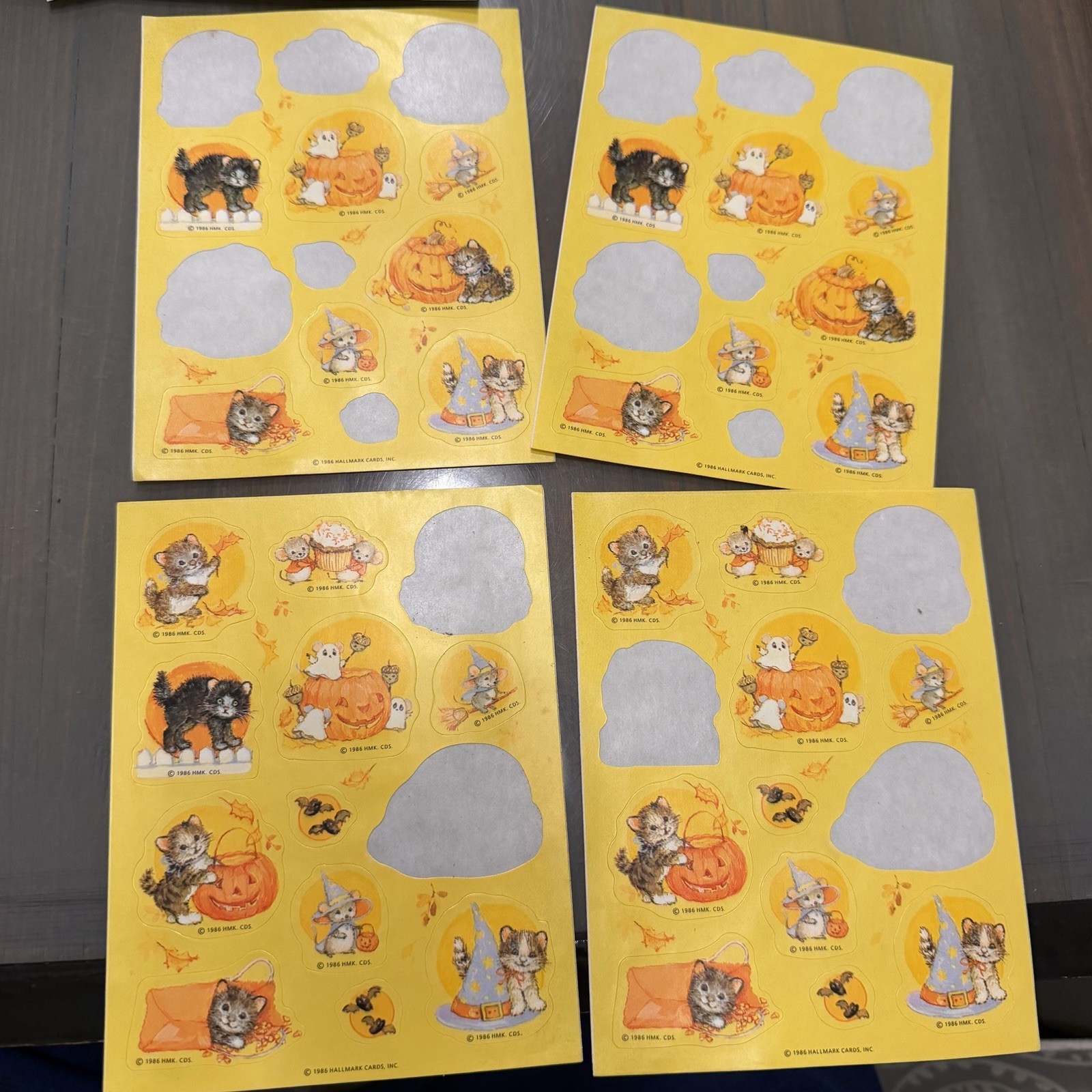 Vtg 1986 Hallmark Halloween Stickers 4 Partial Sheets Crafter Junk Journal