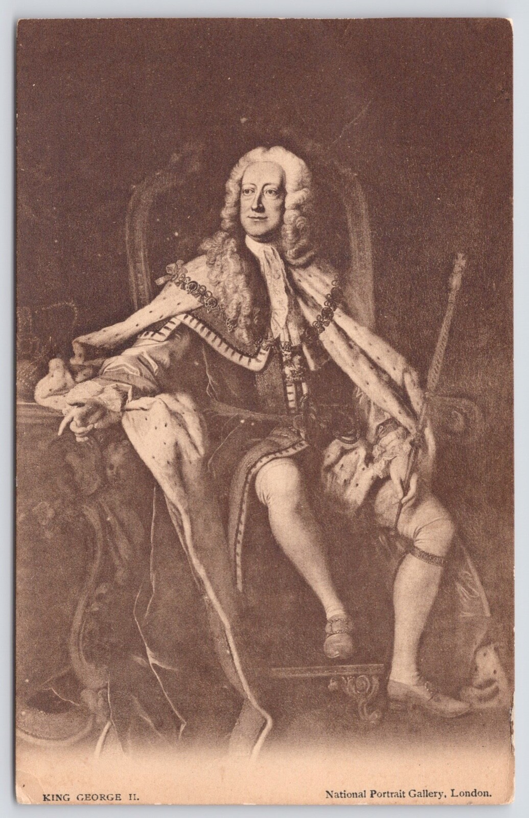 Postcard Art King George II Thomas Hudson Natl. Portrait Gallery London England