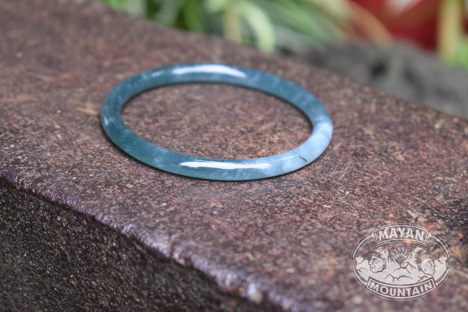ICY TRANSLUCENT PRINCESA BLUE Jade Bangle Guatemalan Guatemala Unisex Bracelet