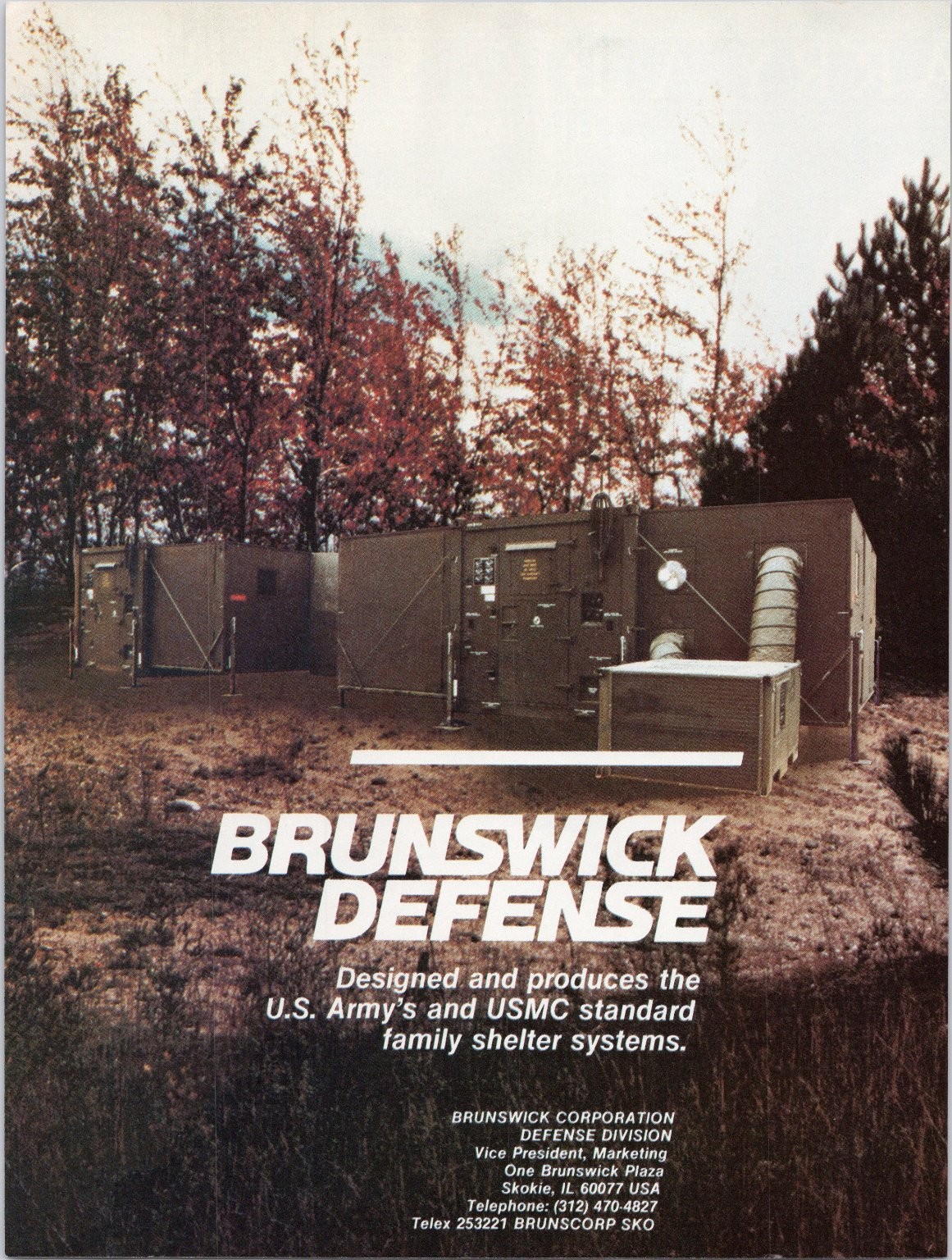 Brunswick Defense Vintage Magazine Ad Military Shelter System Army USMC 1980s