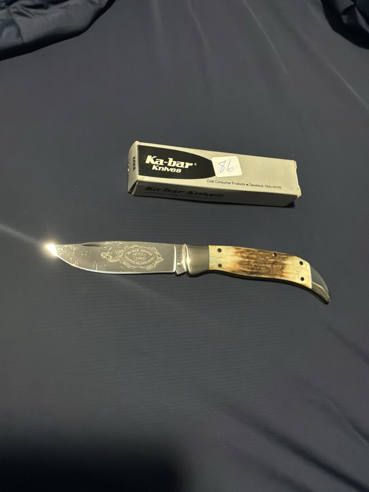 1986 Ka-Bar Grizzly Collector\'s Club Knife Limited EditionGenuine Stag WBox Read 1986 Ka-Bar Grizzly Collector\'s Club Knife Limited EditionGenuine Stag WBox Read