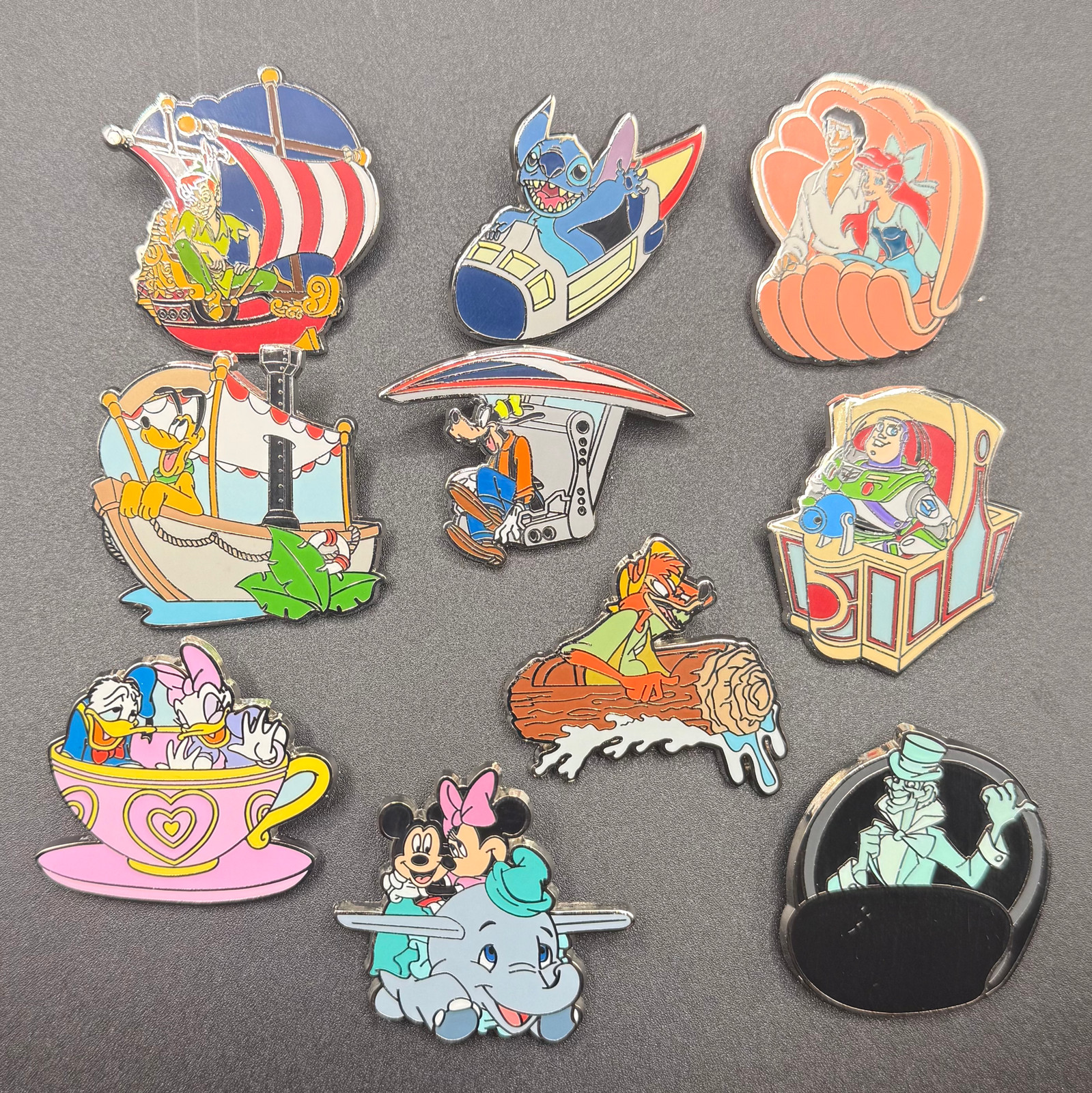 2012 Disney Parks Adventure - Mystery Attractions 10-Pin Set