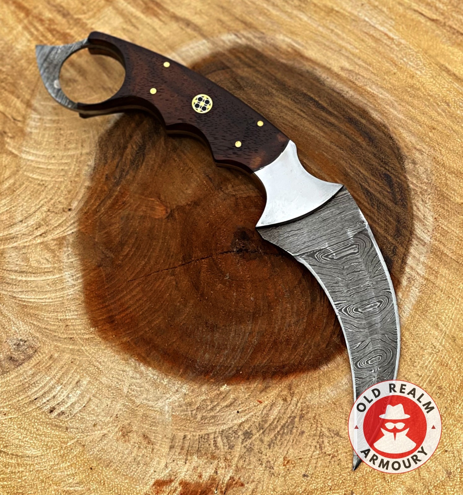 Handmade Damascus Steel Karambit knife Full Tang Double Edge Fixed Blade Dagger