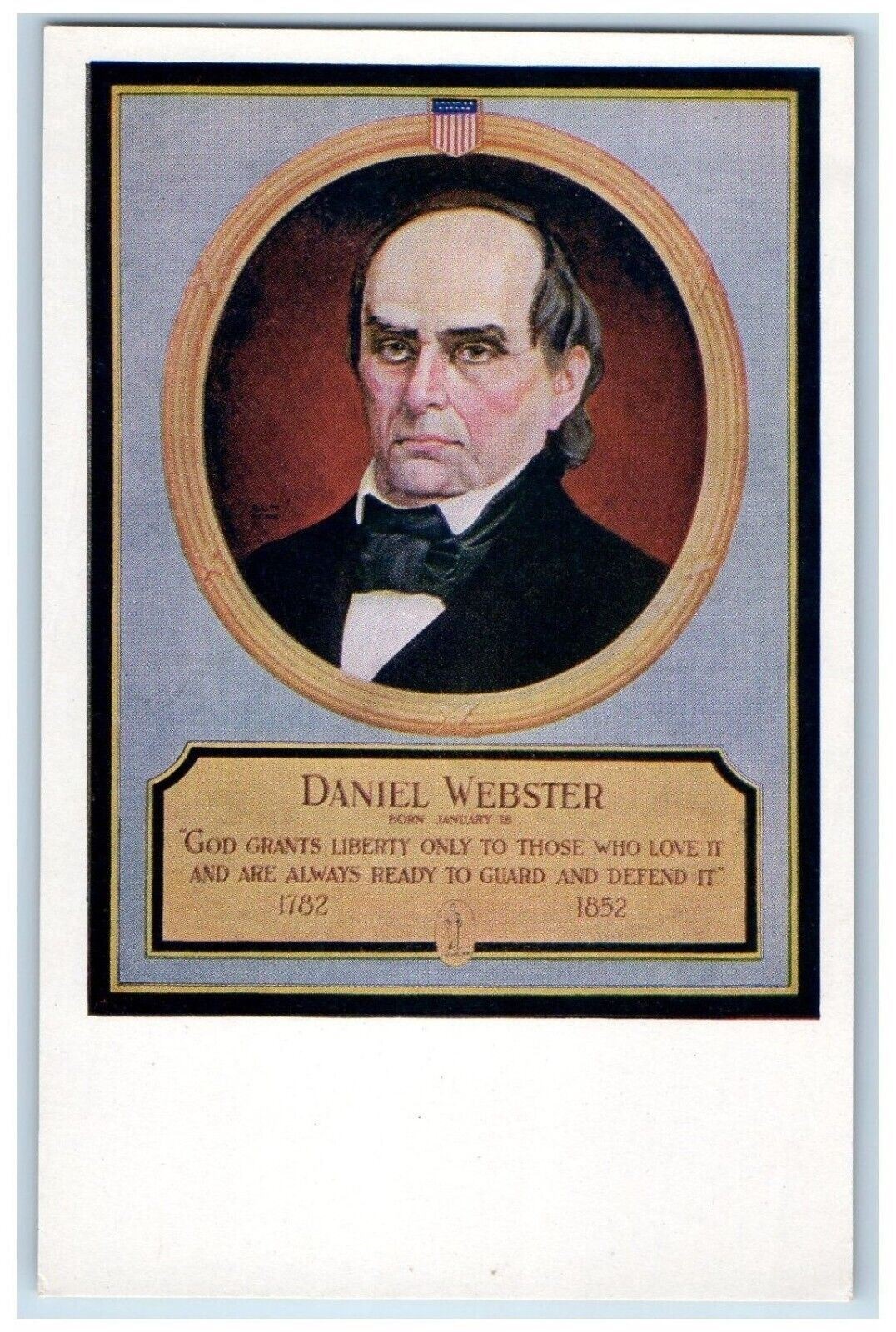 c1910\'s Daniel Webster Walk Over Shoes Advertising Brockton MA Antique Postcard