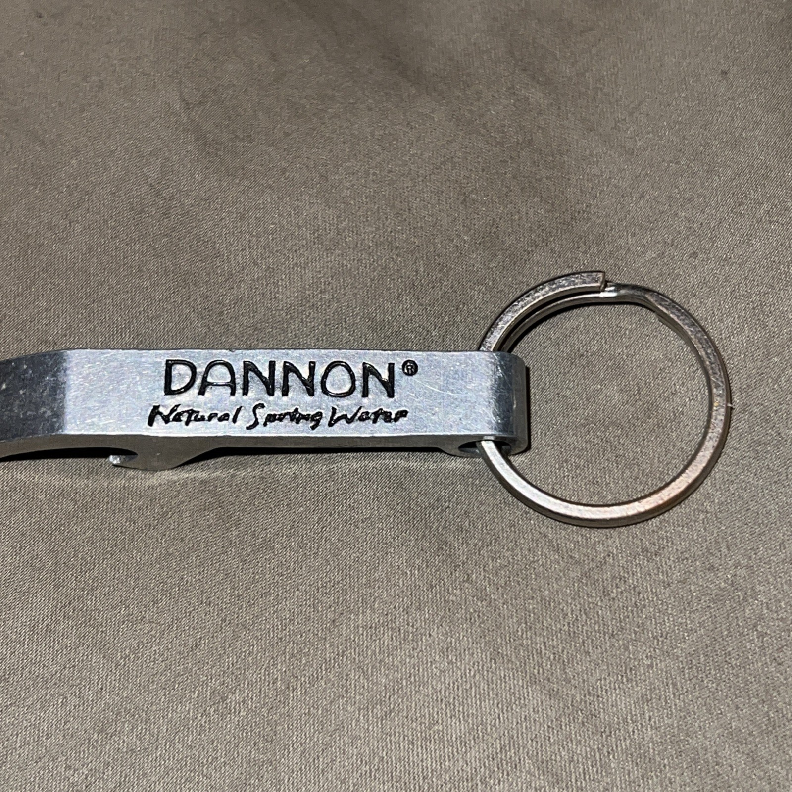 Vintage Dannon Keychain - Advertising USA CRAFTED Key Chain W/Opener  NOS