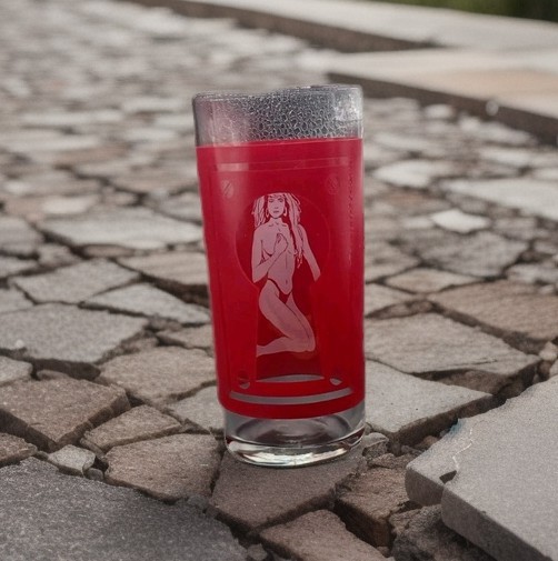 Vintage 1980\'s Key Hole Club Pretty Woman Drinking Glass