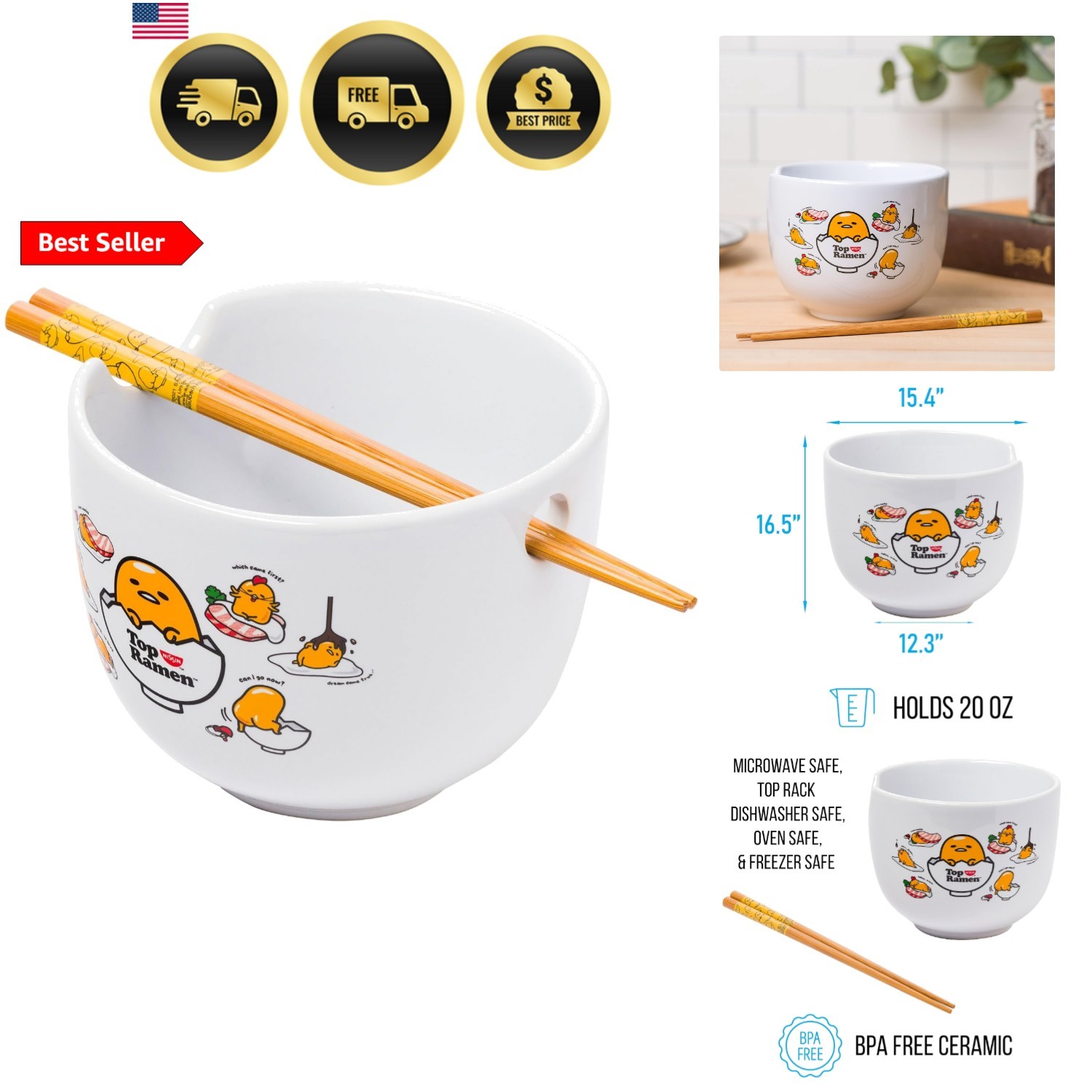 Sanrio Gudetama Lazy Egg Poses Top Ramen Nissin Top Ramen Ceramic Ramen Noodl...