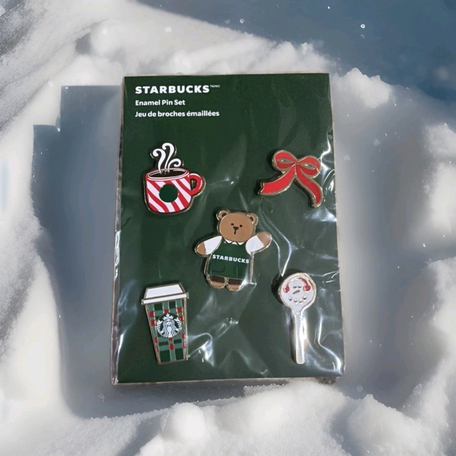 Starbucks 2025 Holiday Enamel Pin Set Bearista Limited Edition Cake Pop Cup New