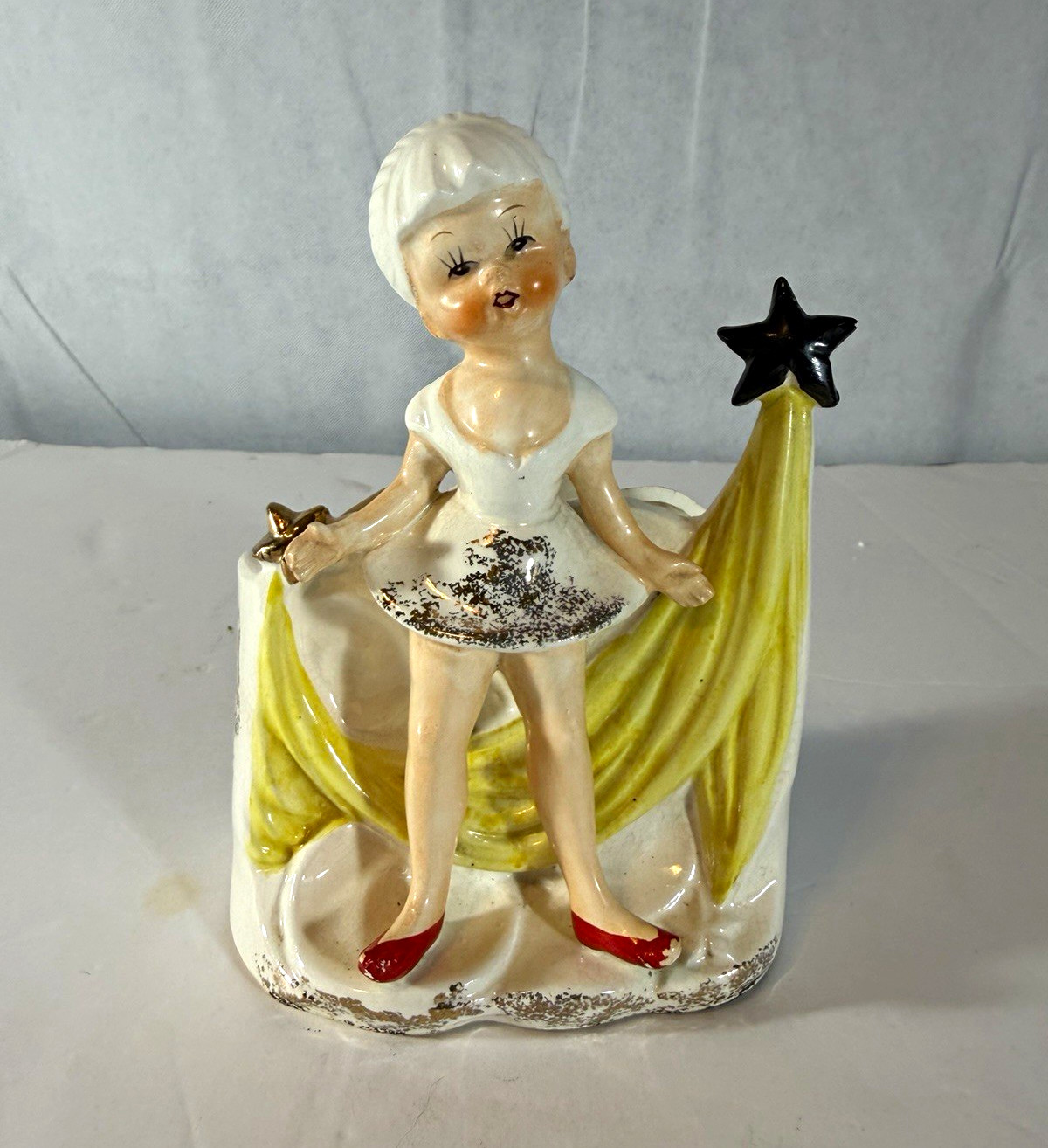 RARE Vintage 1950s Norcrest Girl Ballerina with Shooting Star Planter Japan
