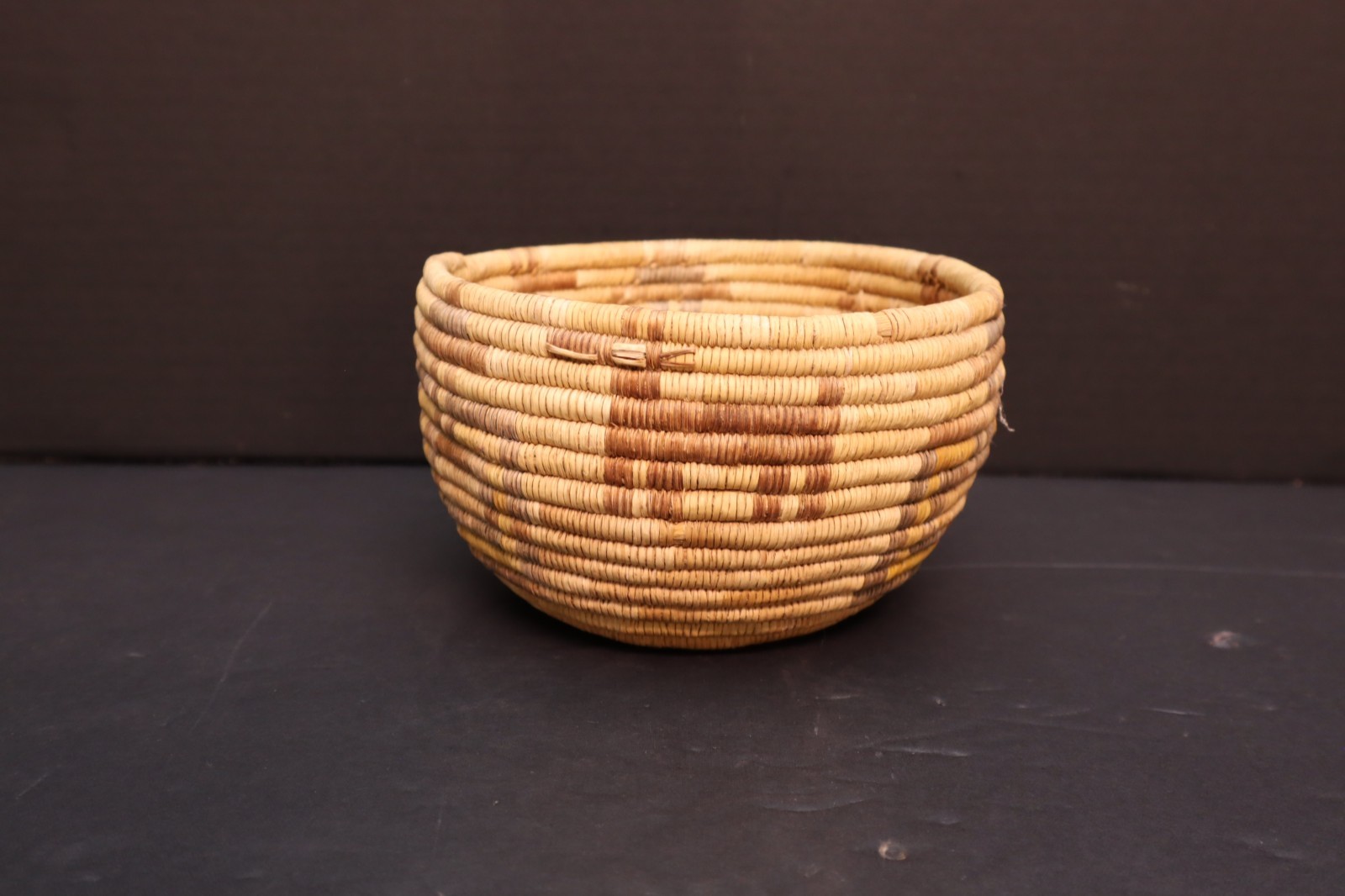 Vintage Hopi Pueblo Handmade Coil Pictorial Basket Deer Native American Art 5.5\