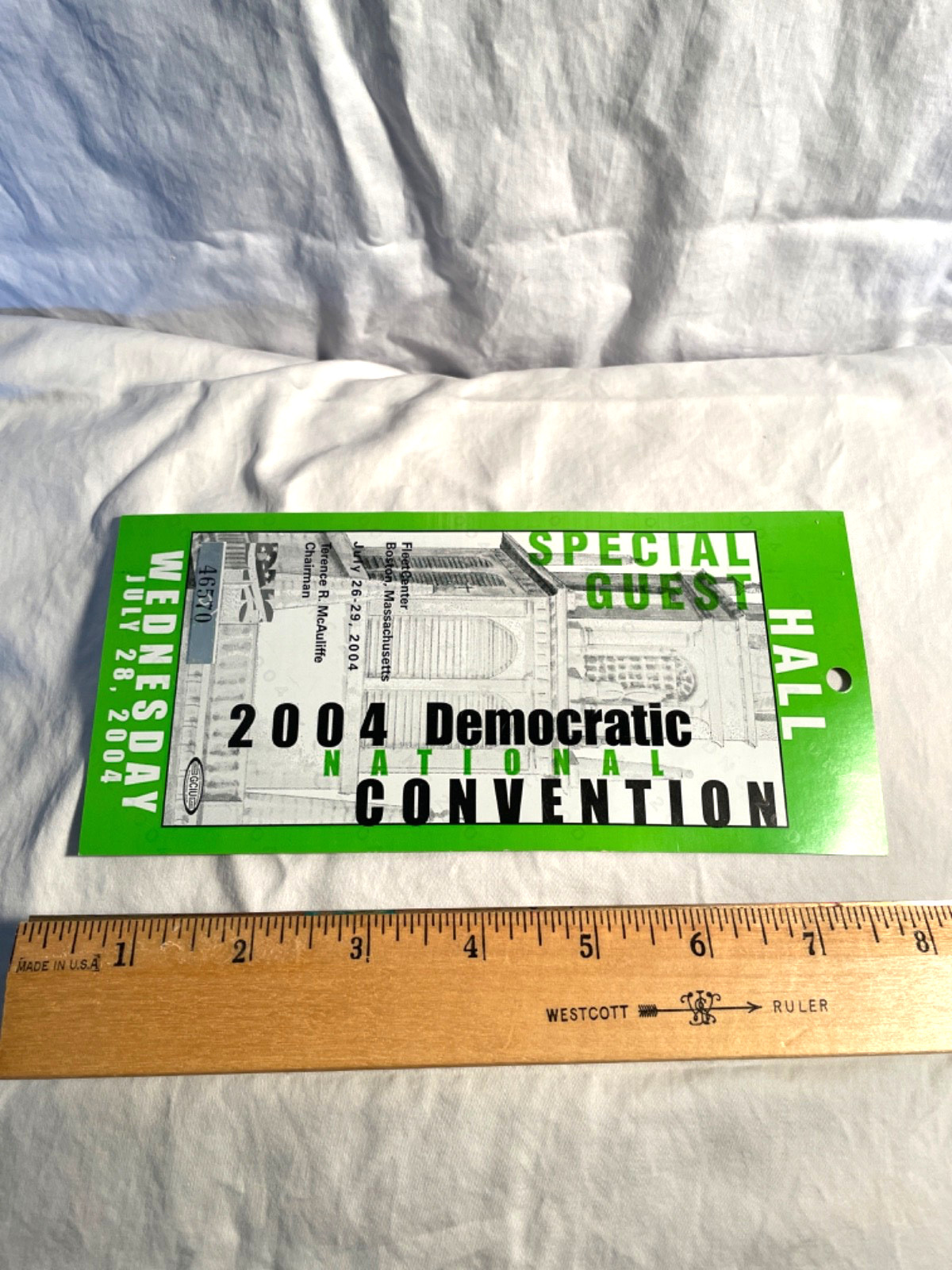 2004 Democratic Convention Boston Guest Pass Ticket July 28, 2004 MINT Condition 2004 Democratic Convention Boston Guest Pass Ticket July 28, 2004 MINT Condition