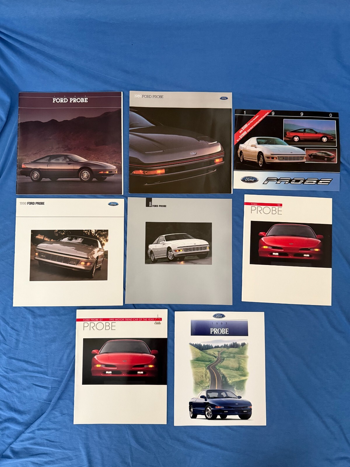 1989-1997 FORD PROBE Sales Brochures (8) Dealer Advertisements Blue Oval Coupe 1989-1997 FORD PROBE Sales Brochures (8) Dealer Advertisements Blue Oval Coupe