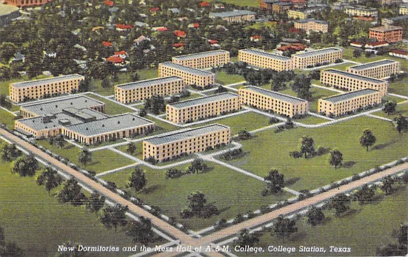 New Dormitories and the Mess Hall of A & M, College Station, Texas