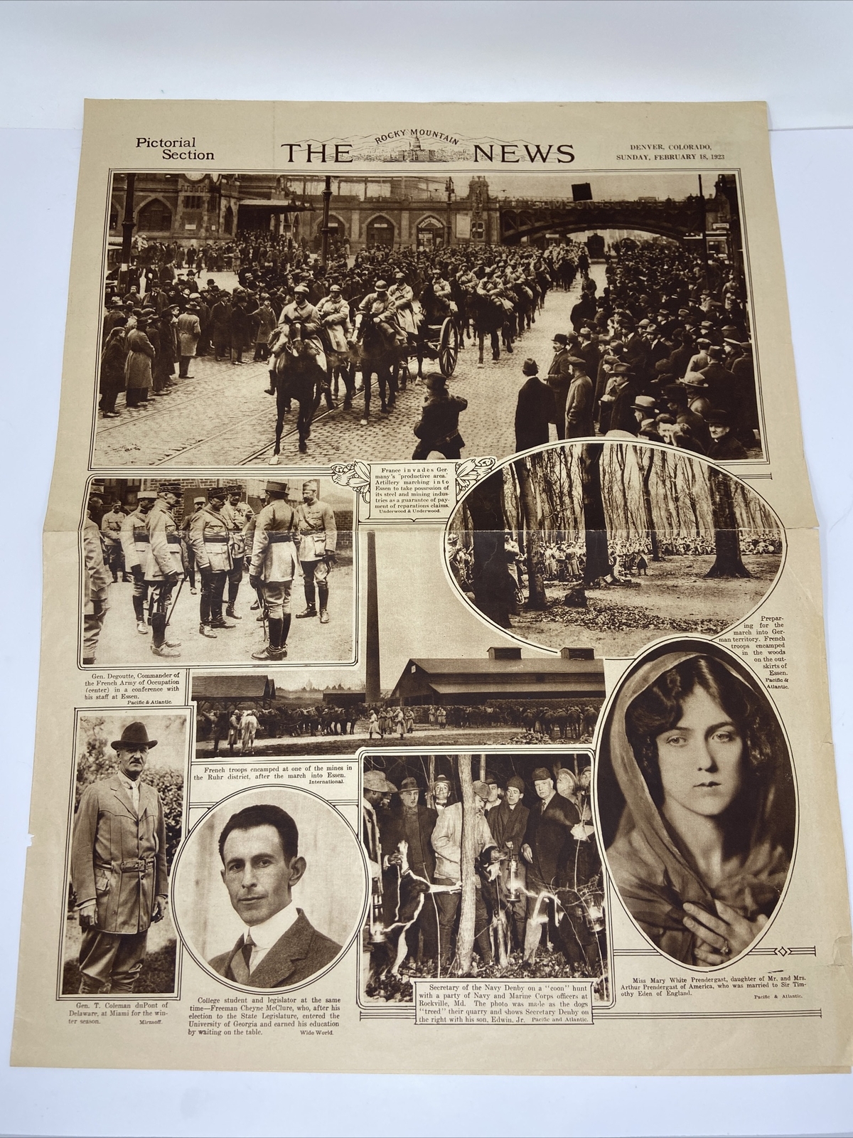 1923 Rocky Mountain THE NEWS Pictorial Section Newspaper Photos Denver CO