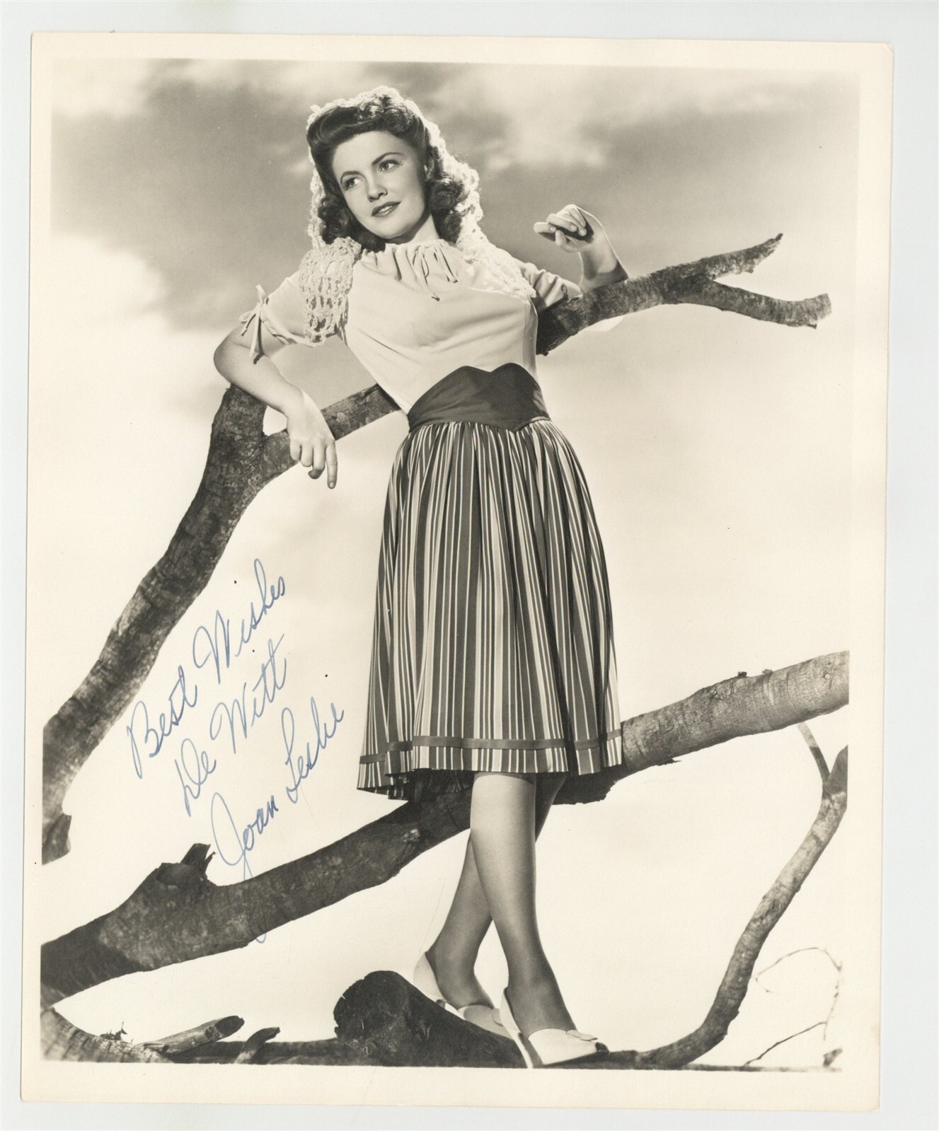 Joan Leslie 1940 Hand Signed 8x10 Hollywood Actress Musician Photo Portrait 