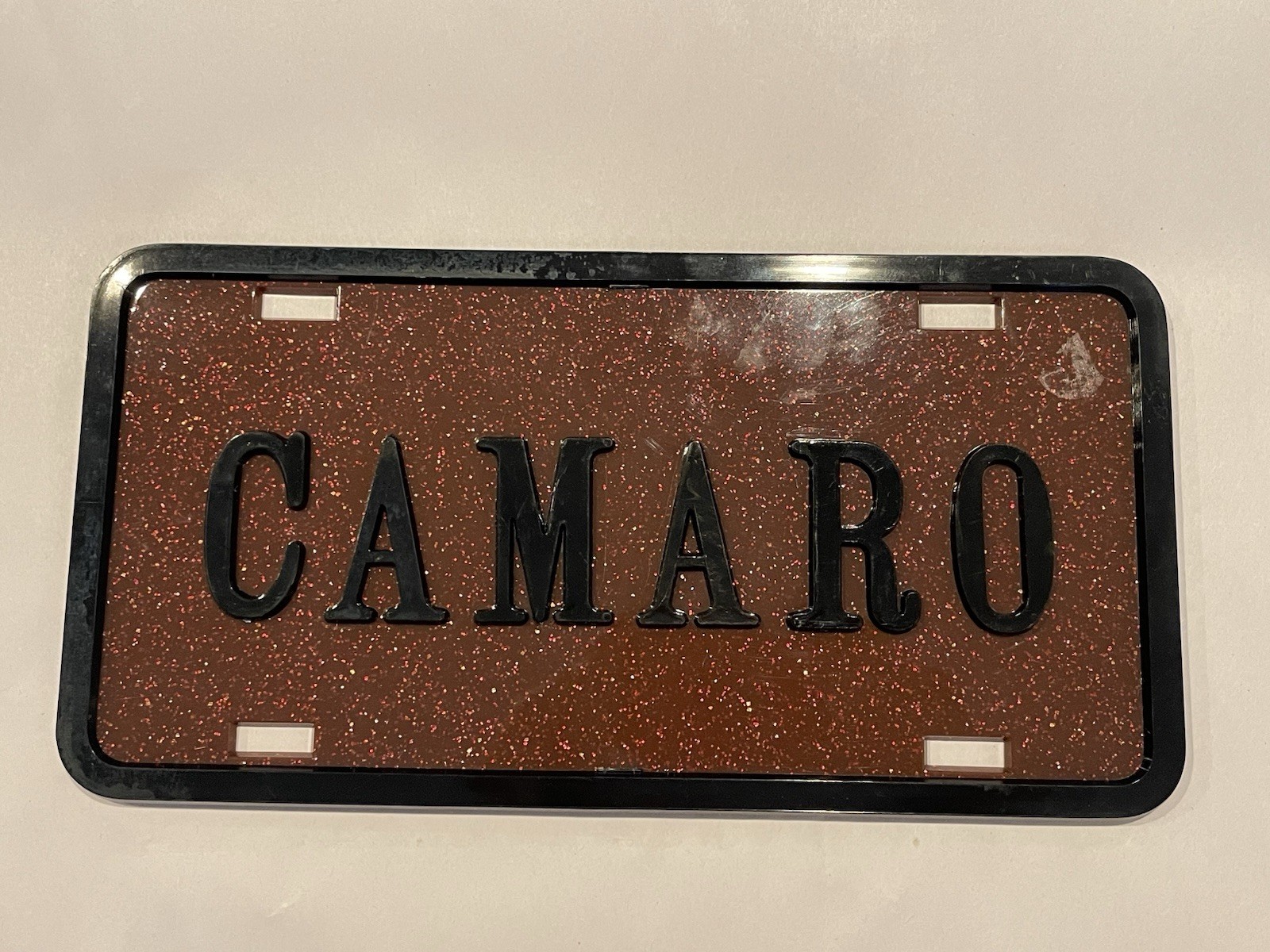 Vintage Creative Plastics Tampa FL Custom Camaro License Plate Automotive Tag