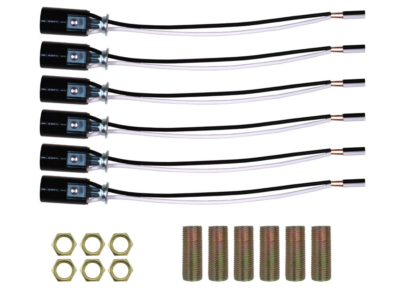 6 Pack Candelabra Bulb Sockets, E12 Lamp Holder Light Sockets, 6