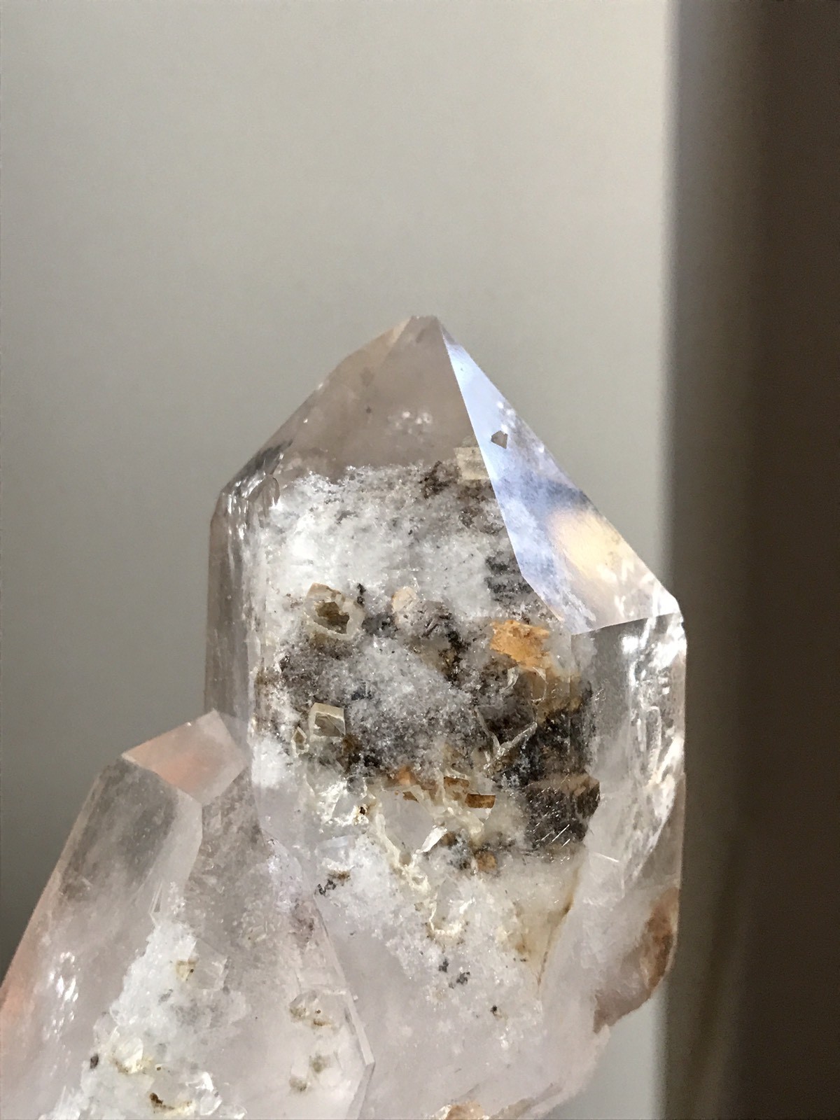 304g Unique Colorful Inclusion Quartz Crystal Point Cluster Brazil Natural