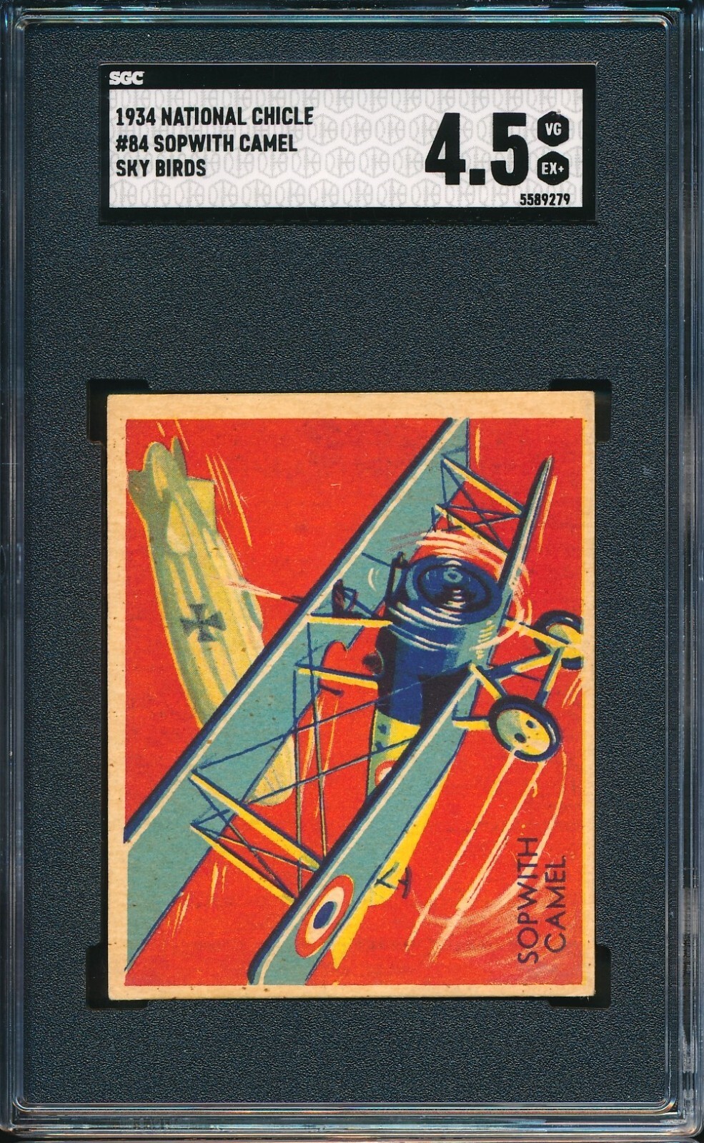 1933-1934 R136 National Chicle Sky Birds #84: SOPWITH CAMEL ~ SGC 4.5