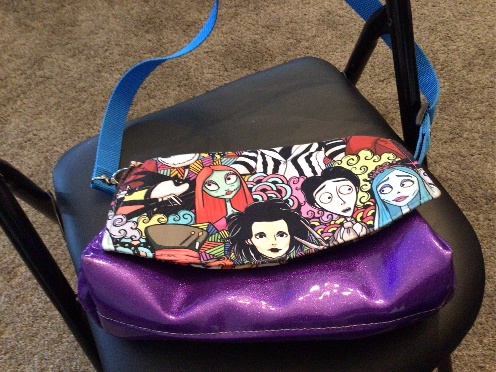 Tim Burton Character Mashup “Swoosh” Crossbody Bag, Independent designers