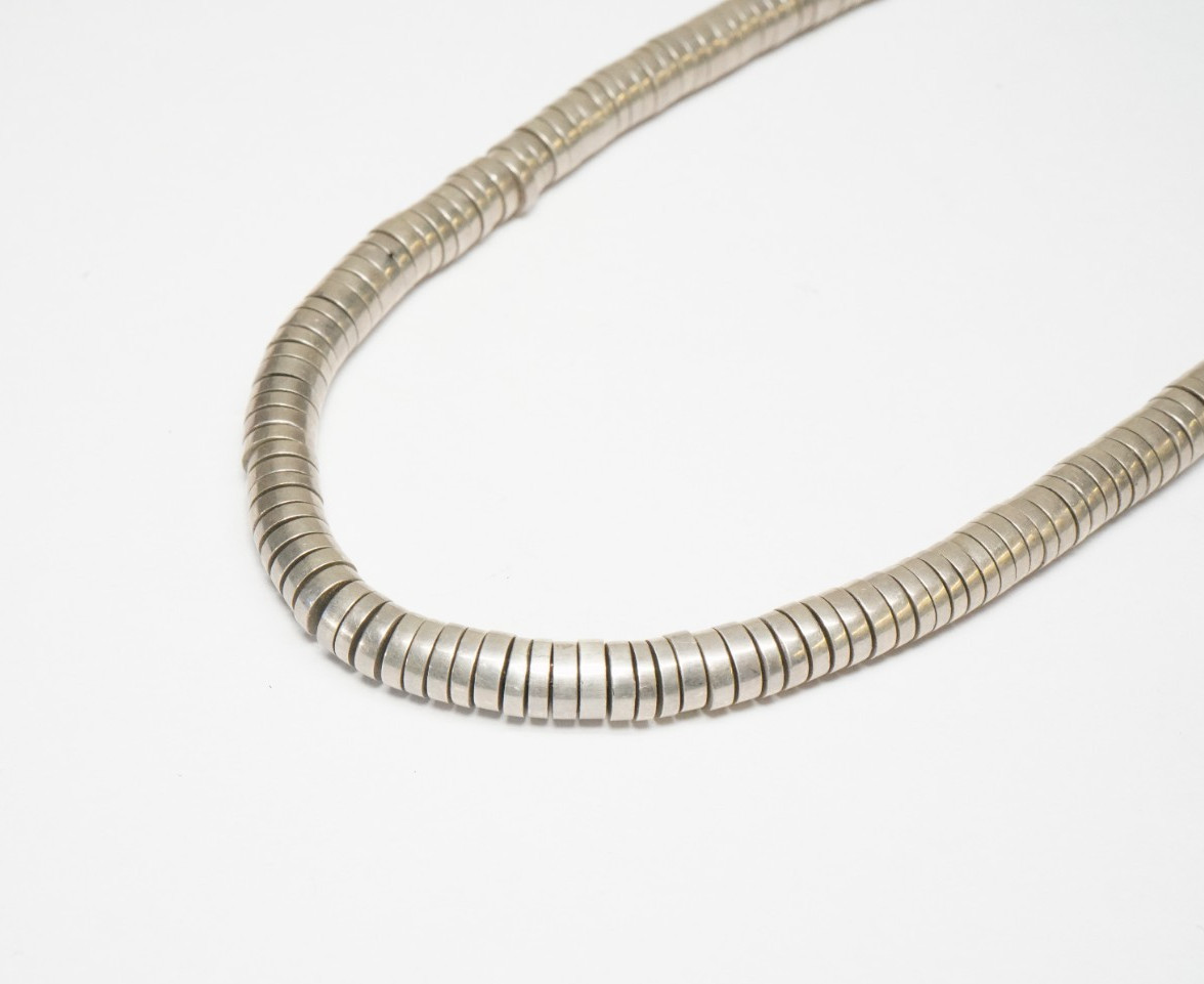 Vintage NAVAJO Sterling Silver Heishi Style Necklace