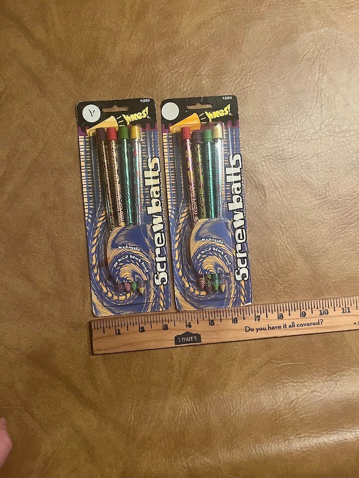 NEW Vintage Yikes Nickelodeon Screwballs #2 Pencils 1990's NOS #91320 Lot of 2