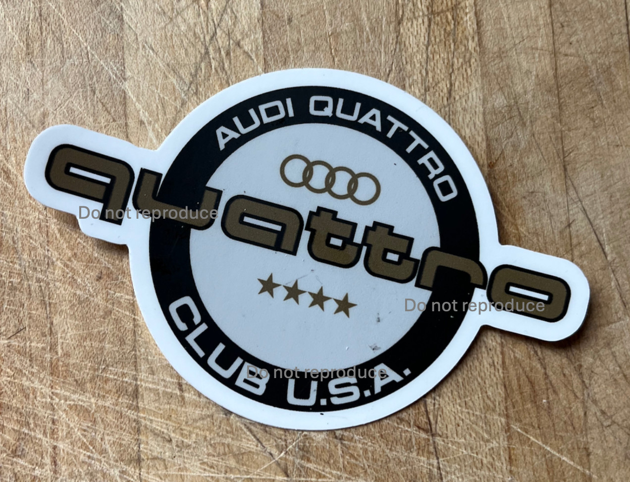 Audi Quattro Club Vinyl Sticker - Vintage Look - Authentic 1980\'s Design