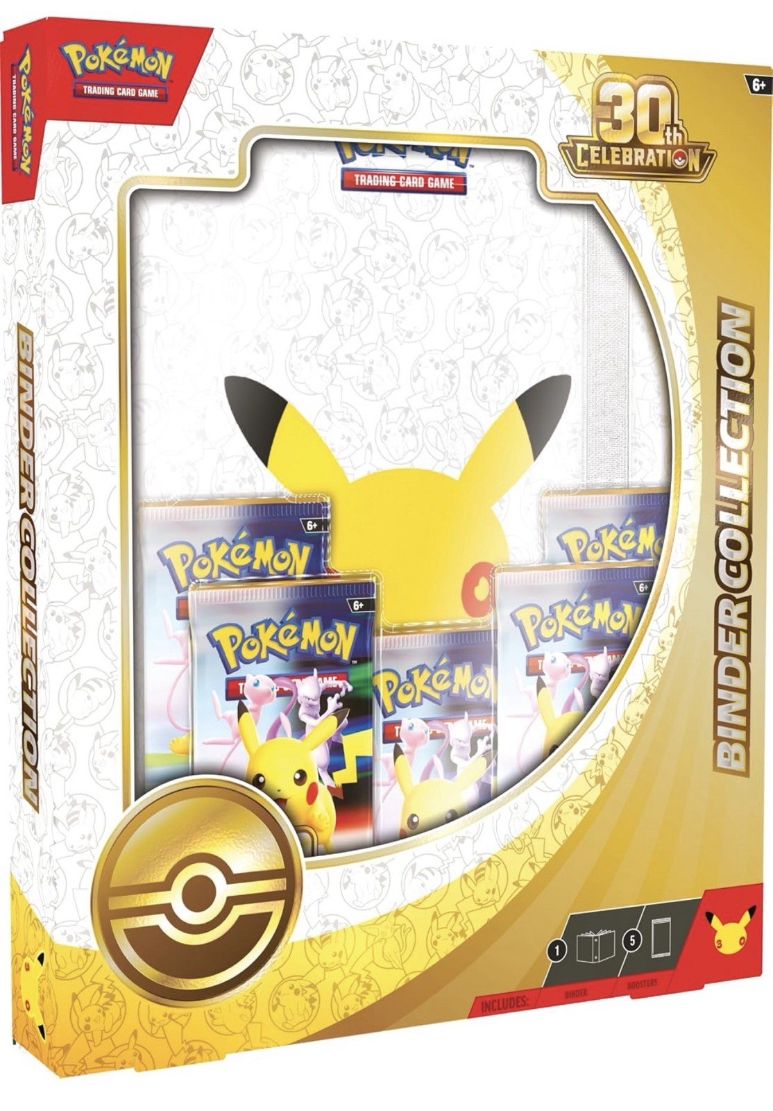 Sealed Pokemon TCG 30th Celebration Binder Collection 5 Packs and the Binder