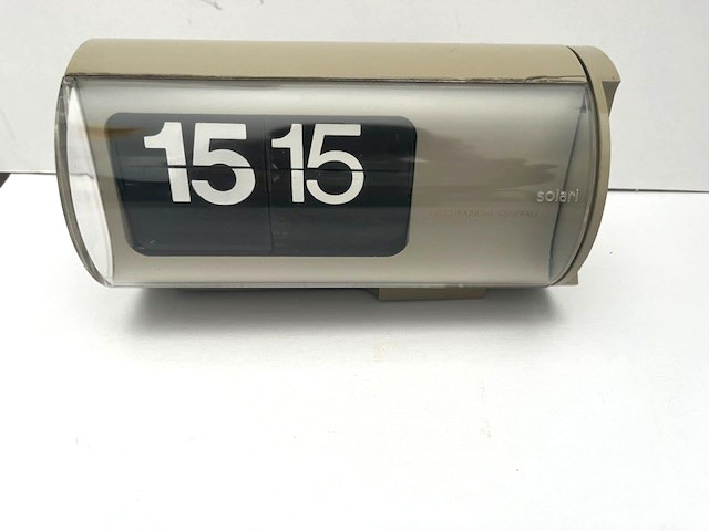 Solari C & Udine ; Cifra 3 Synchron ; Digital Flip Clock w/Serial Number : Taupe